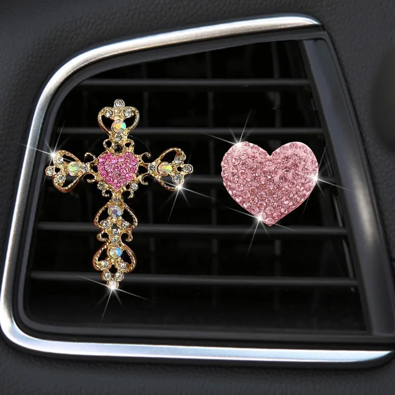 Ambientador de ar do carro perfume feminino strass bling acessórios do carro interior mulher decoração automática