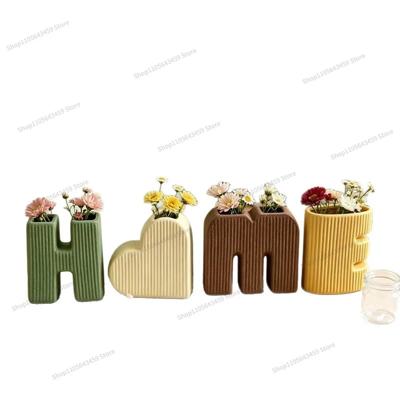 For light luxury high sense HOME a set of letter ceramic vase wedding room decoration ornament