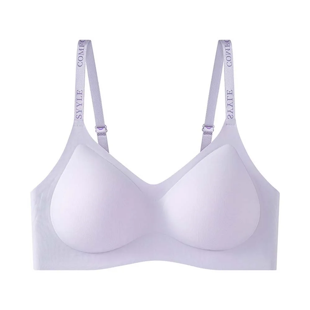 

Black Nude Purple Pink Wireless Deep V Bra Close-fitting Beautiful Back Girls Seamless Bra Letter Shoulder Strap No Trace