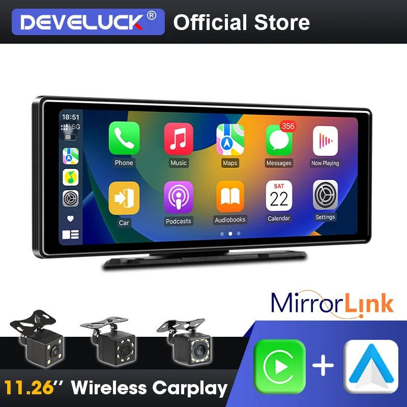 Develuck Official-website Universal 10.26'' Car Radio Multimedia Video Player Intelligent Systems Wireless Carplay Android Auto
