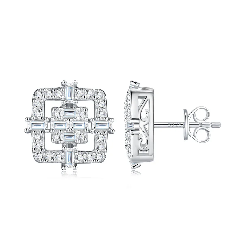 

ZFSILVER модные серьги из серебра 925 пробы с муассанитом 0,1 карата, классический дизайн, квадратные серьги для очаровательных женщин, аксессуары, ювелирные изделия, подарок на вечеринку E15952
