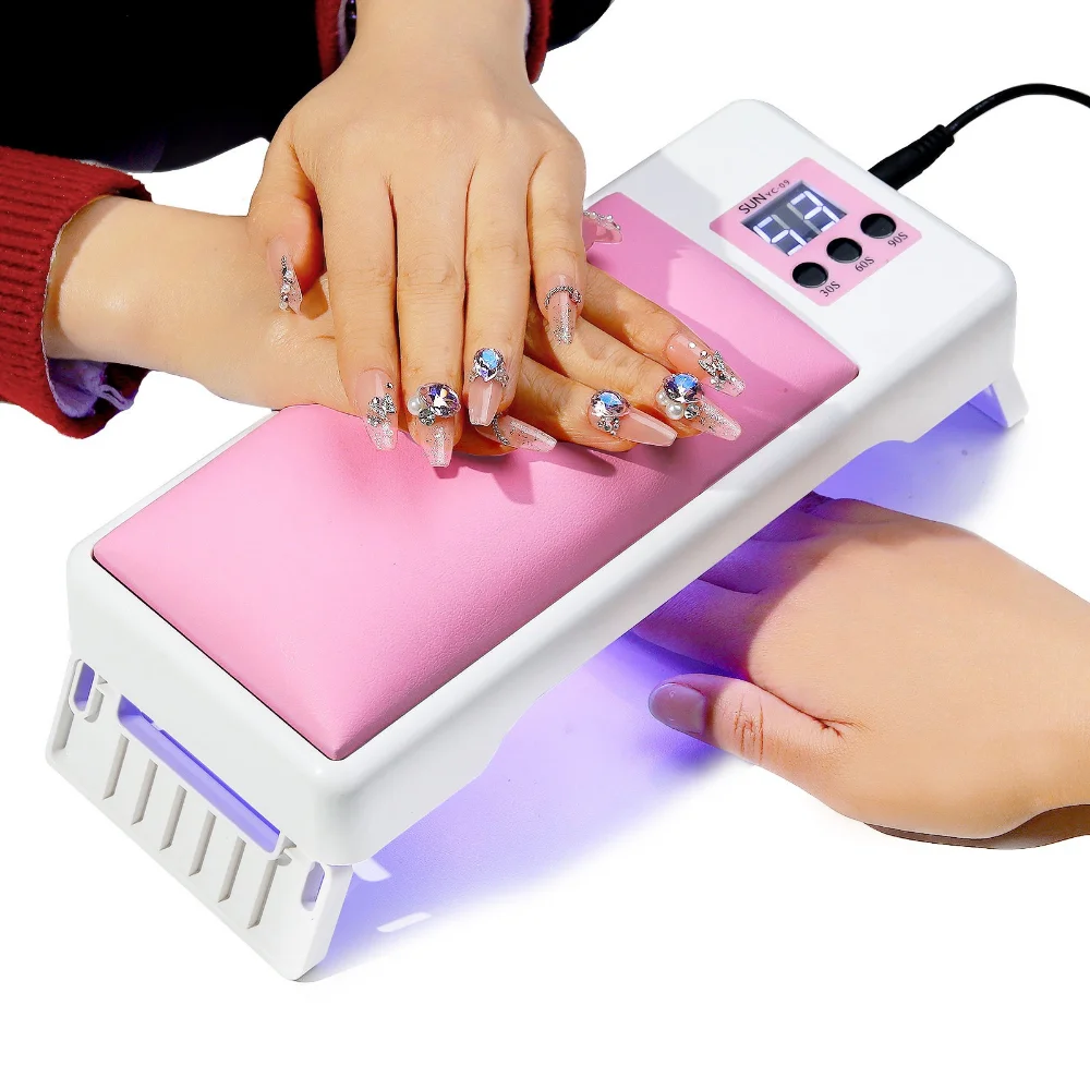 Hand Pillow Hand Rests Nail Lamp Leather Collapsible Gel UV LED Nail Dryer Gel Nail Polish Rechargeable UV Sun LED Lamp Manicure