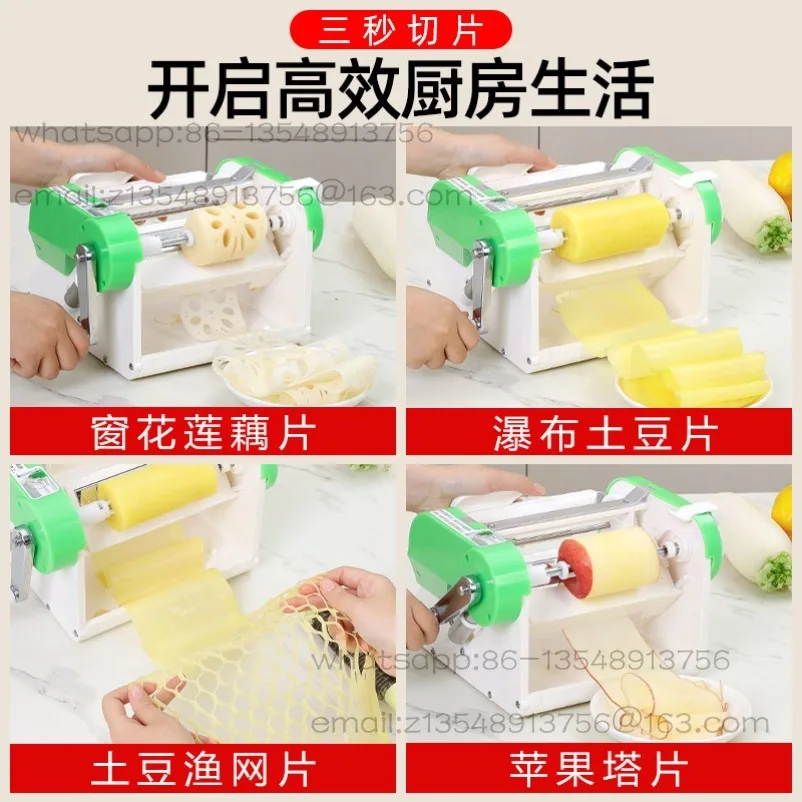 Waterfall potato chip artifact, window grilles, lotus root slices, slicer, potato slicer