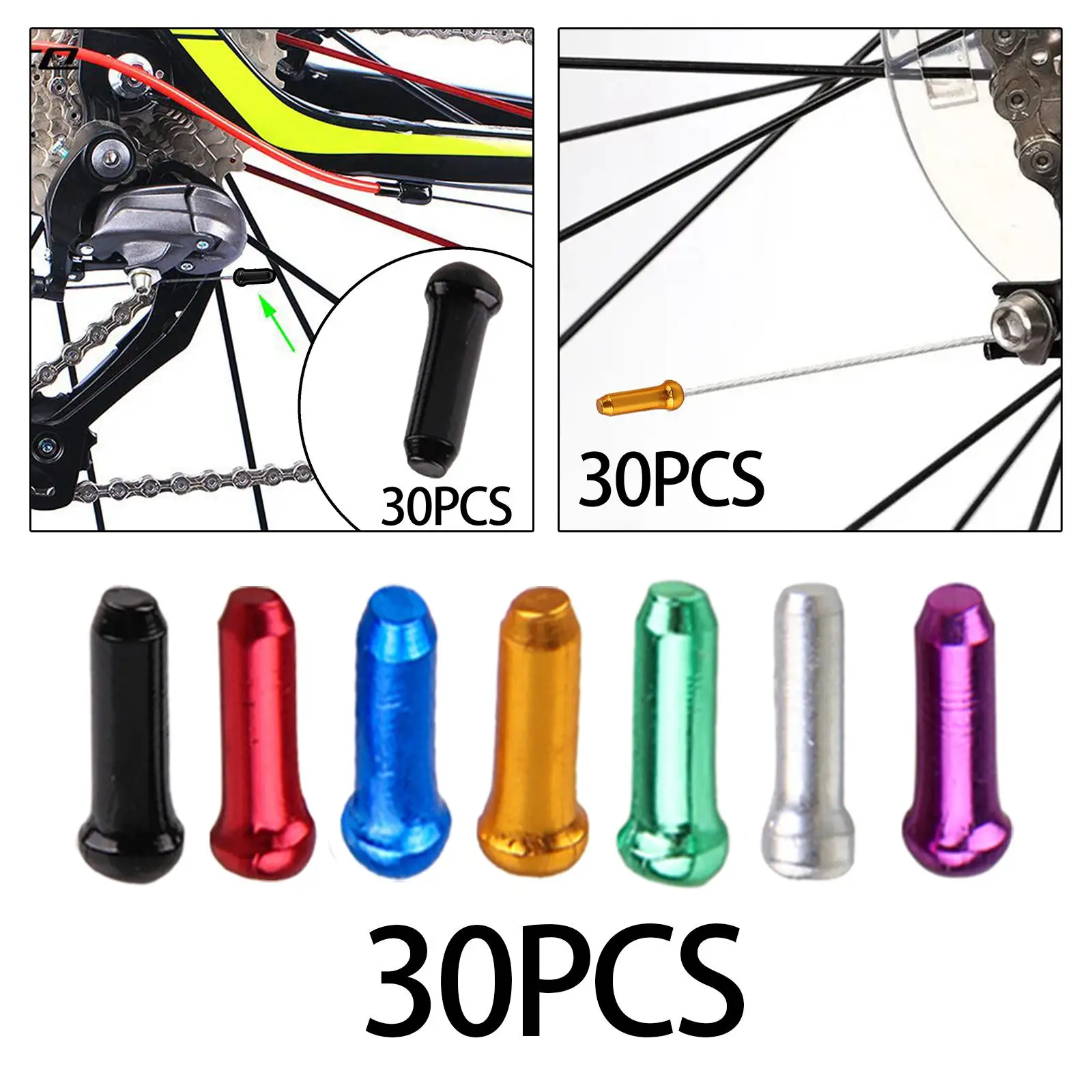 

30x Bike Cable End Caps Durable Bike Inner Wire Gear Professional Bike Brake