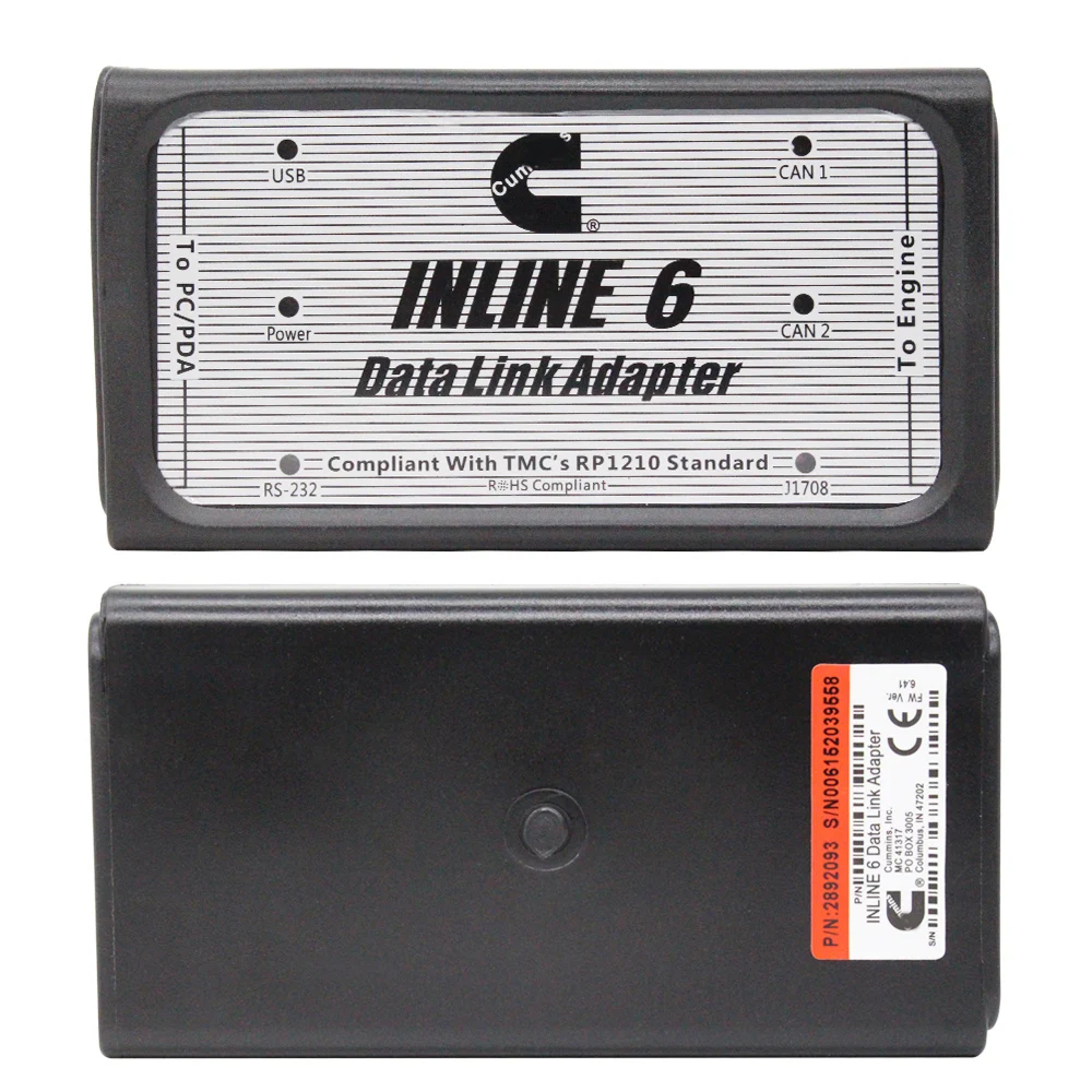 For C- ummins INLINE 6 Data Link Adapter Heavy Duty Truck Diagnostic Tool Cummins Insite V7.62 Or V8.7 Pro INLINE6 OBD2 Scanner