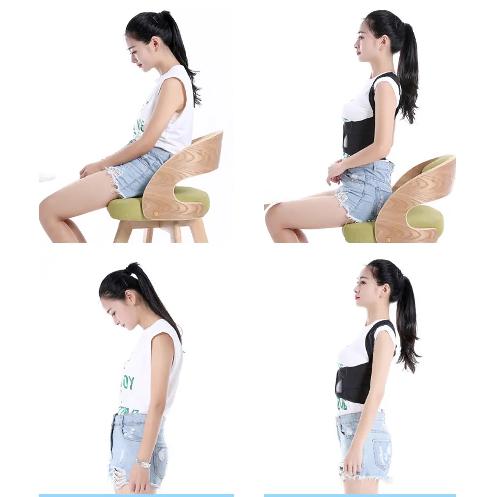 

Adjustable Flexible Black Posture Corrector Back Support Belt Vest Size L Shoulder Waist Hunchback Relief Humpback Correction