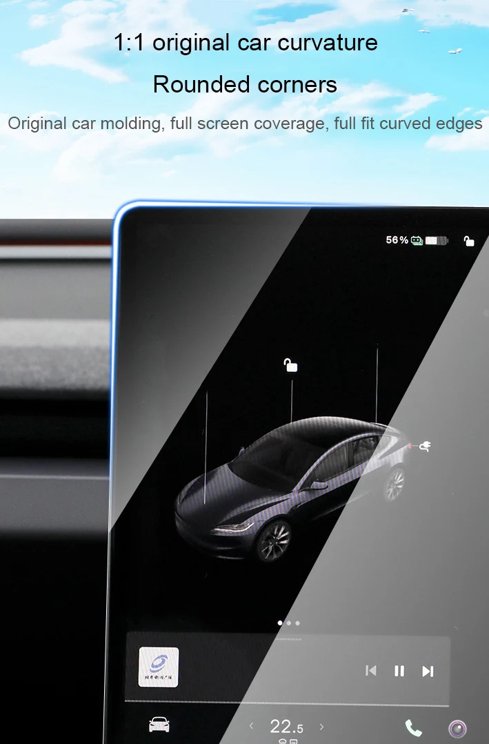 Per Tesla Model 3 Highland vetro temperato pellicola protettiva Anti-luce blu fila posteriore controllo centrale Touch Screen pellicola protettiva HD