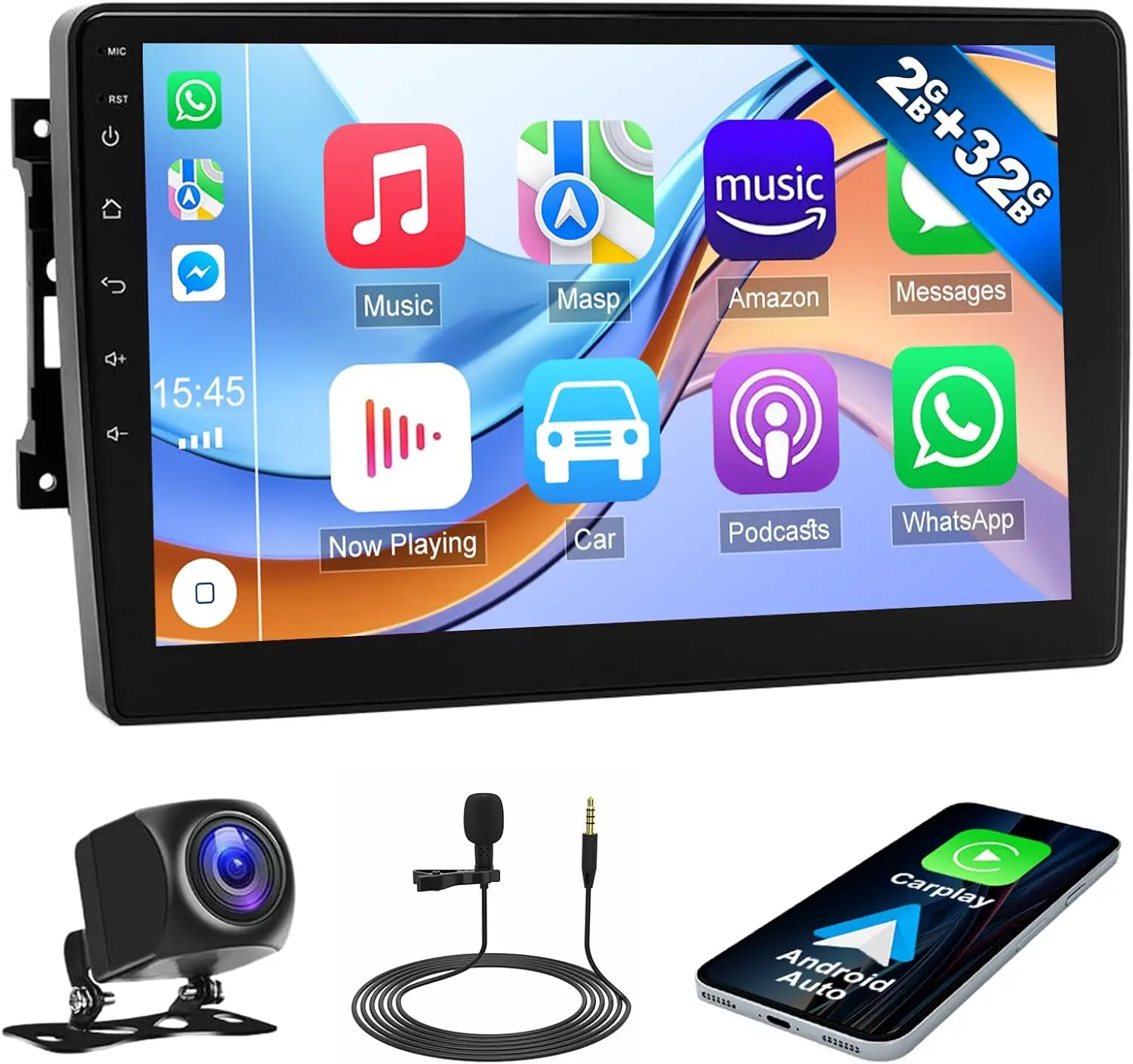 

2G+32G Car Stereo for Jeep Wrangler for Dodge Ram 10Inch HD Touch Screen Audio Receiver with GPS Navigation Unit Backup Camera