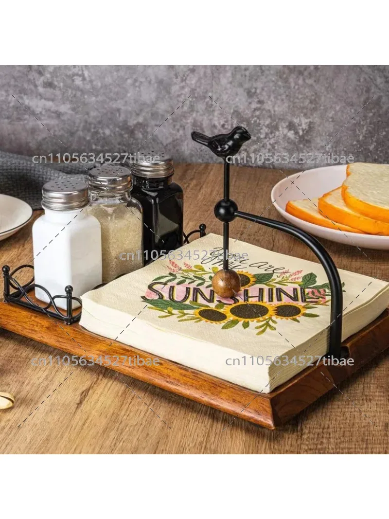 New Retro Dual-use tissue Rack Dining Table Tissue Seasoning Storage Rack Multi-function Storage Rack Household Storage