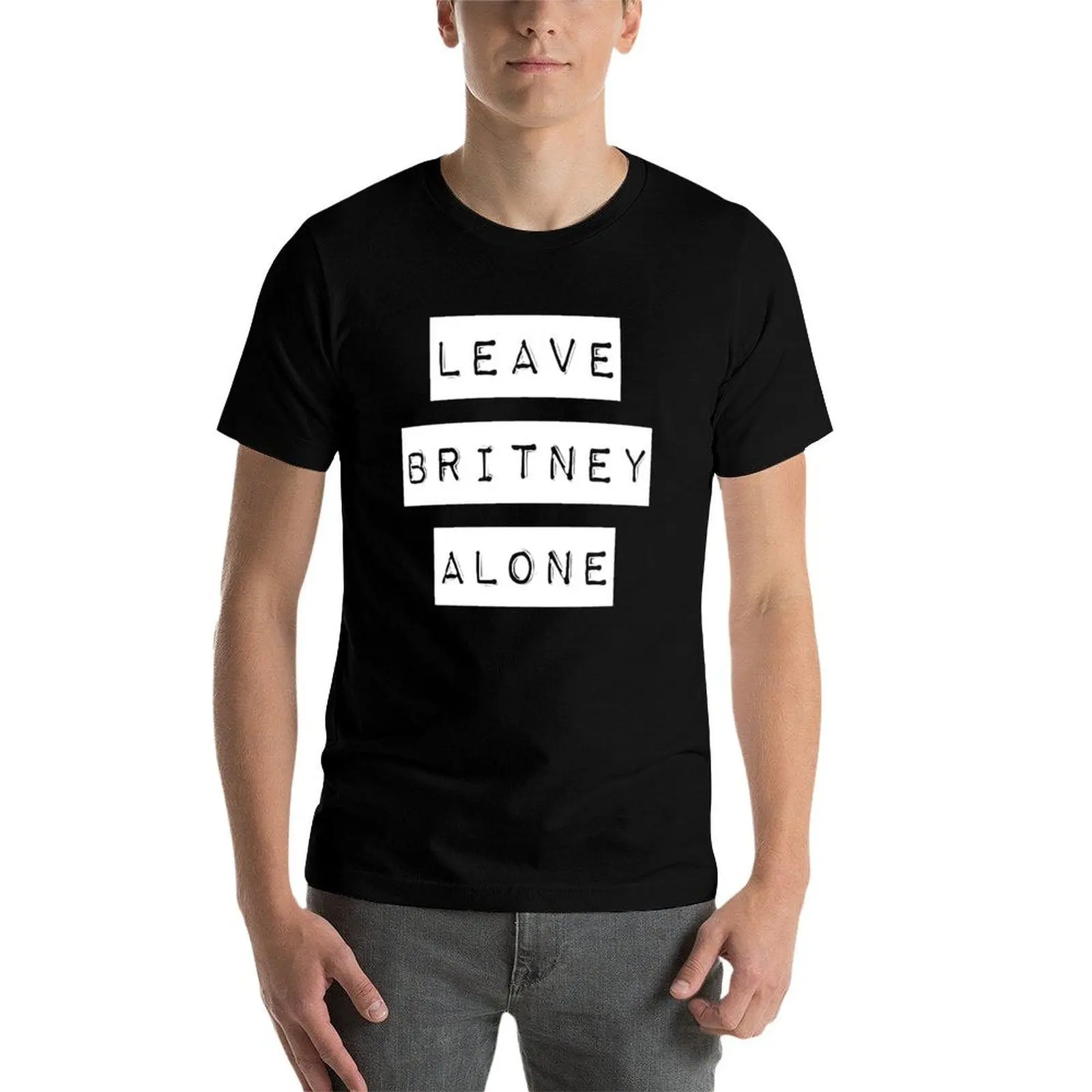 

Bold 'LEAVE BRITNEY ALONE' white typewriter label font T-Shirt printed t shirts for man man t shirt graphic T-Shirt