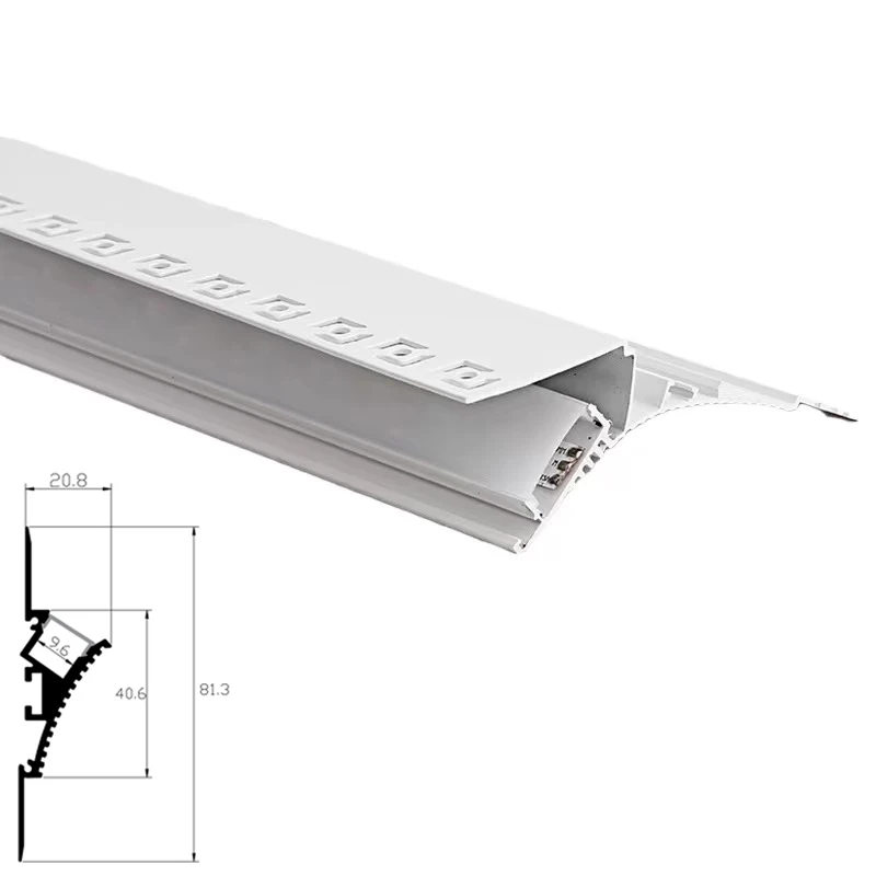 Imagem -04 - Teto Led Moldagem Lâmpada Linear Lavagem de Parede Perfil de Alumínio Canto Superior Corredor Corredor Decoração Interior Refletor