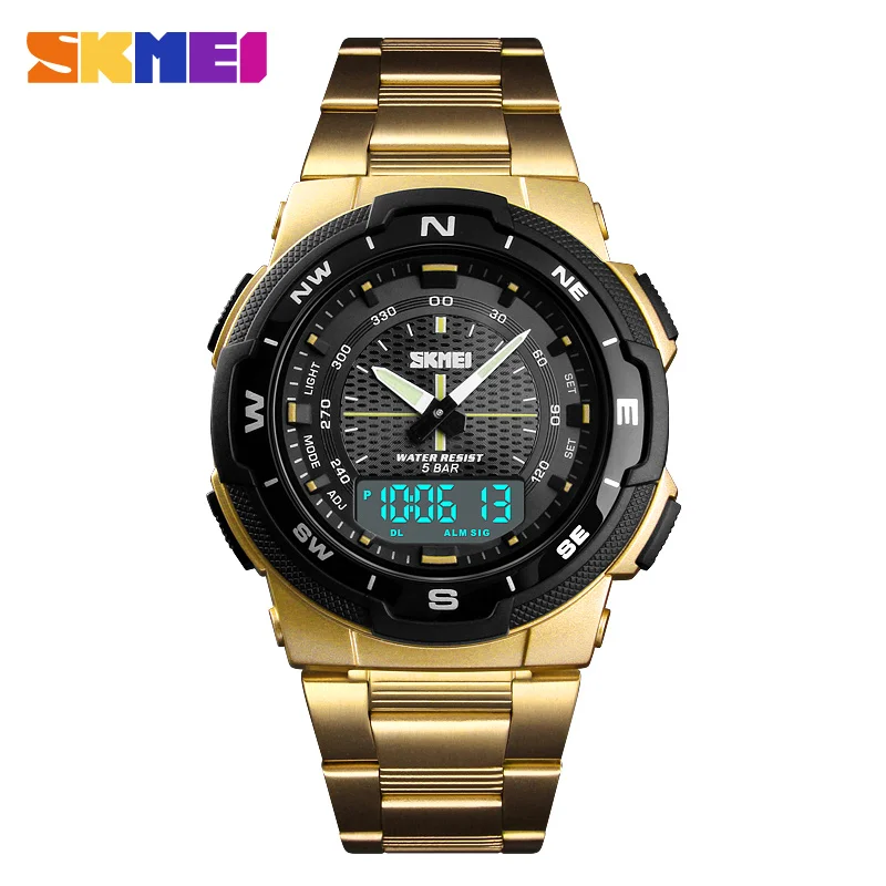 SKMEI Sports Quartz Watch for Men Stopwatch Chronograph Waterproof Man Digital Wristwatches Alarm Clock 1370 Reloj Masculino