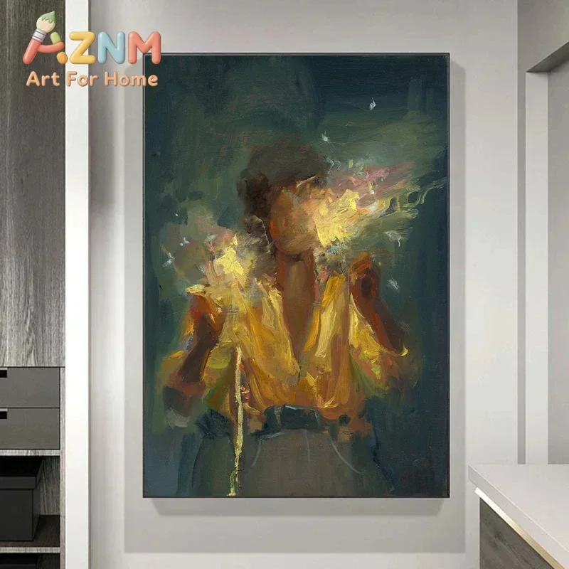 Beautiful Girl Portrait Posters and Prints Modern Minimalist Art Canvas Painting Wall Art Pictures Home Bar Room Decoration
