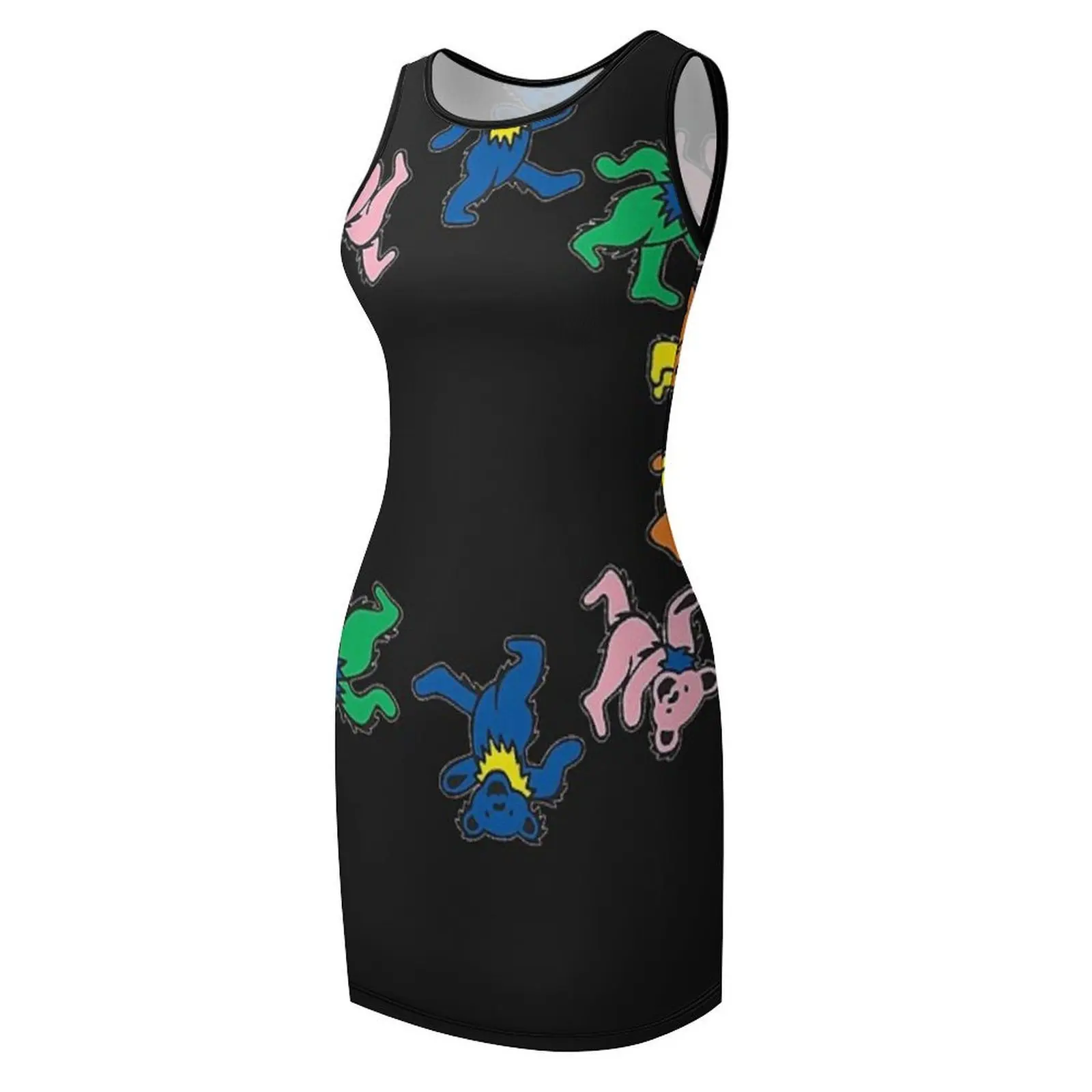 تي شيرت Grand cercle d&x2739;ours morts فستان صيفي كلاسيكي بدون أكمام فستان سهرة نسائي 2025 ملابس نسائية كورية أنيقة