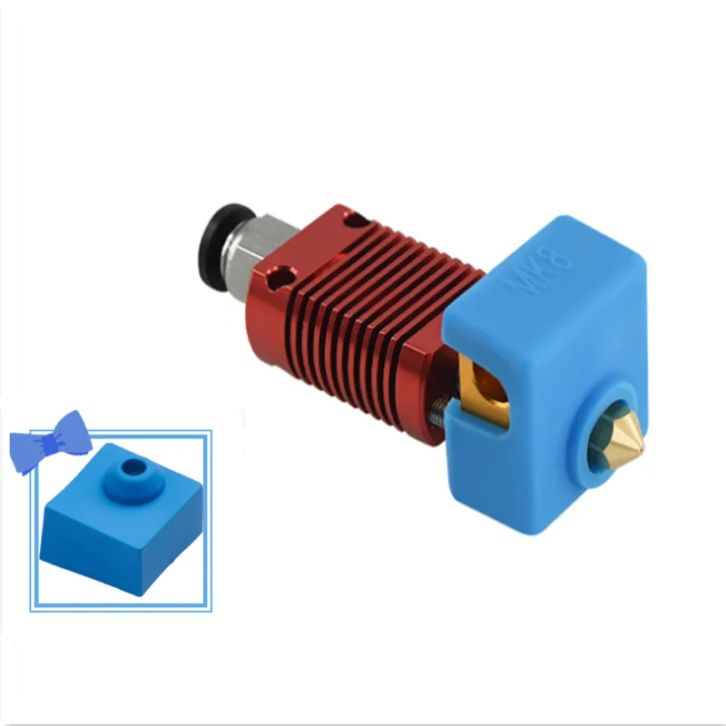 

3D Printer J-head MK8 Extruder Extrusion Head Kit For Ender 3 CR10 Aluminum Heating Block MK8 Nozzle Silicone Sock For CR10