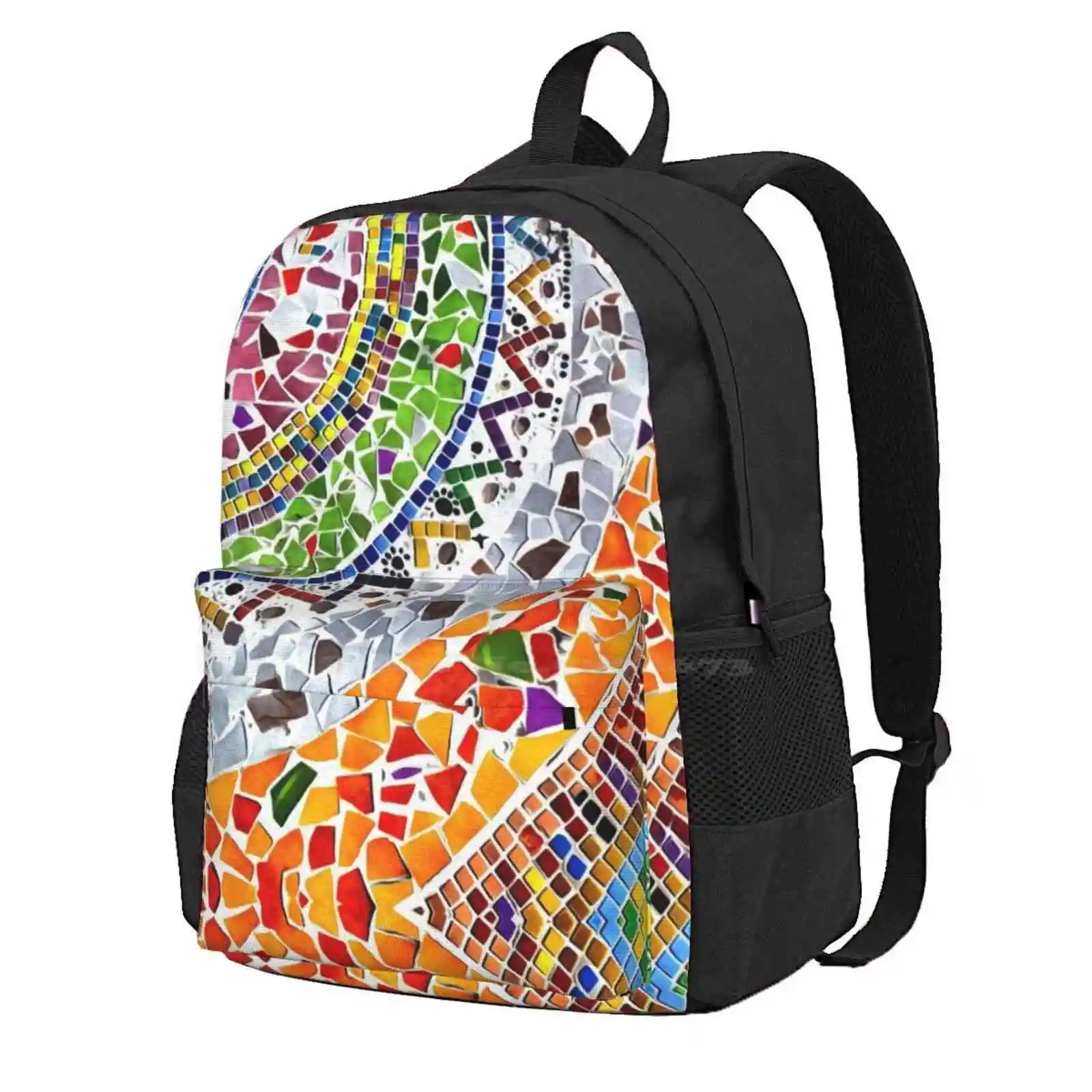 

Gaudi Barselona Mosaic Hot Sale Schoolbag Backpack Fashion Bags Gaudi Colourful Colours Collage Bright Spanish Mix Patterns