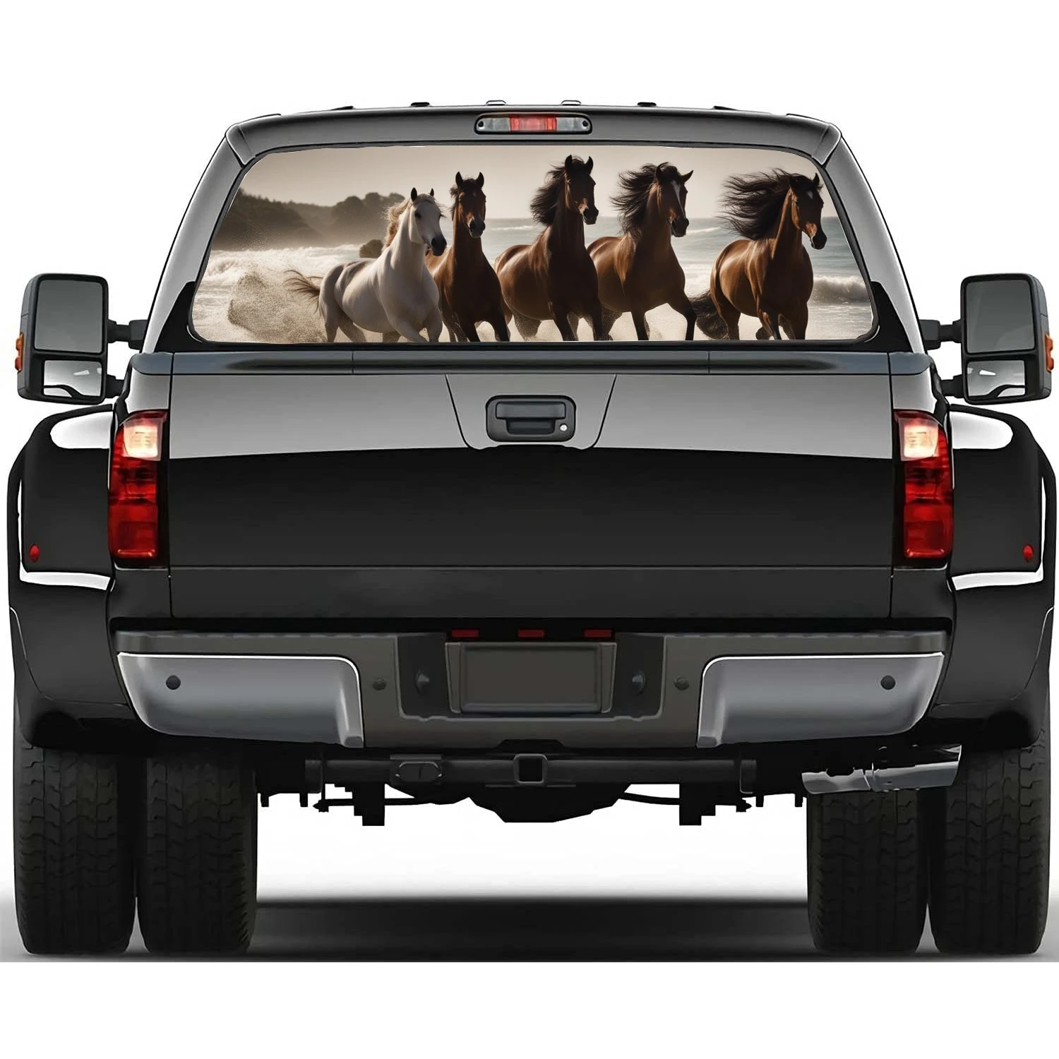 

horse animal Car window Stickers Vinyl semi-transparent graphic accessories Truck packaging Paint film Car trim decal