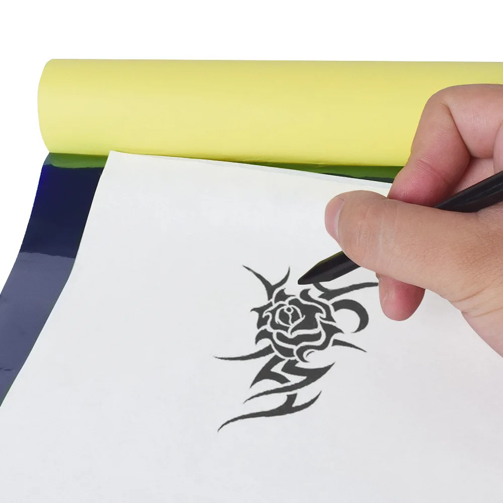 

10 шт. листов, бумага для переноса татуировок, размер А4, трафаретная бумага для татуировки, копировальная термобумага для аксессуаров для машины для переноса татуировок