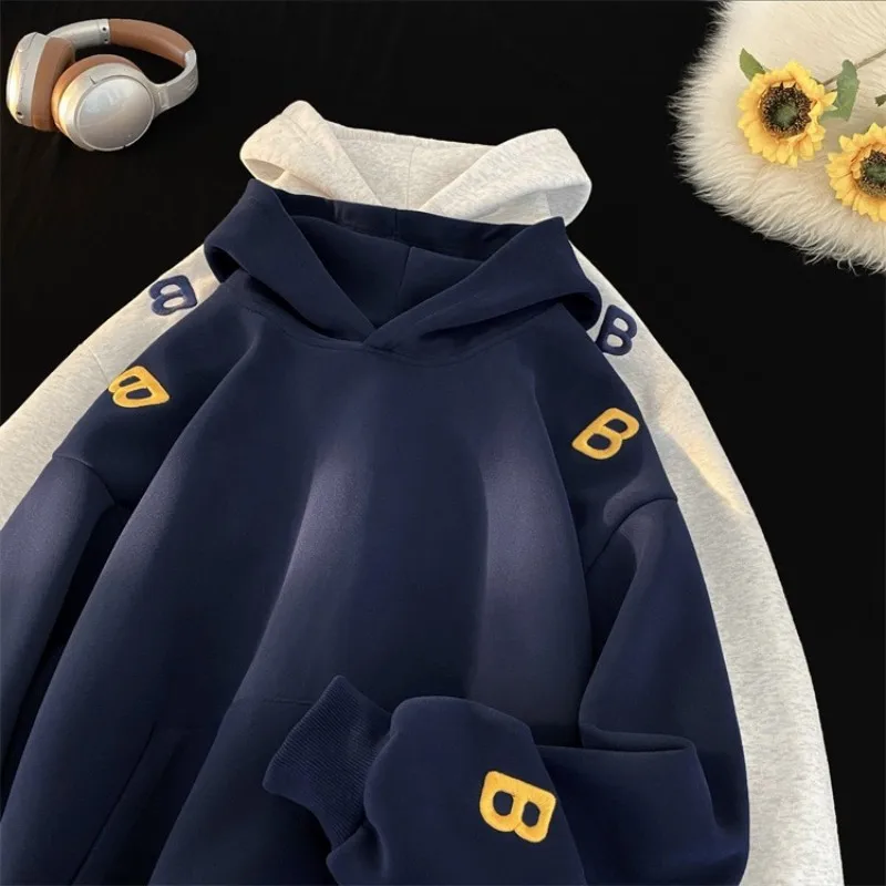 

Men's Hooded Heavyweight Long-sleeved Jacket Korean Popular Clothes Spring And Autumn Sweatshirt Y2k Hipster Hip Hop Hoodies