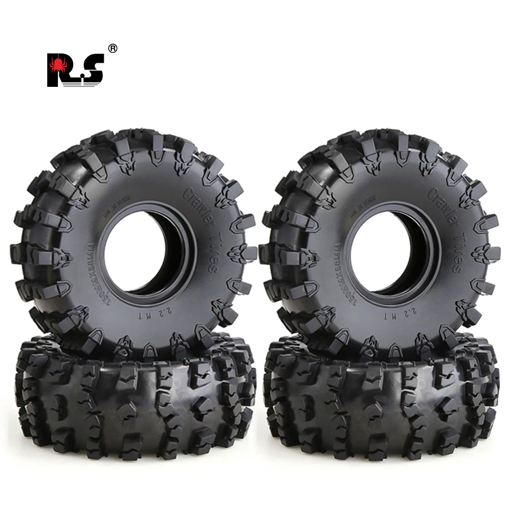 4Pcs 148*58MM 2.2 Inches Tires Oversized Rubber Climbing Tires For 1:10 RC Car Axial SCX10 90046 AXI03007 D90  Traxxas TRX-4