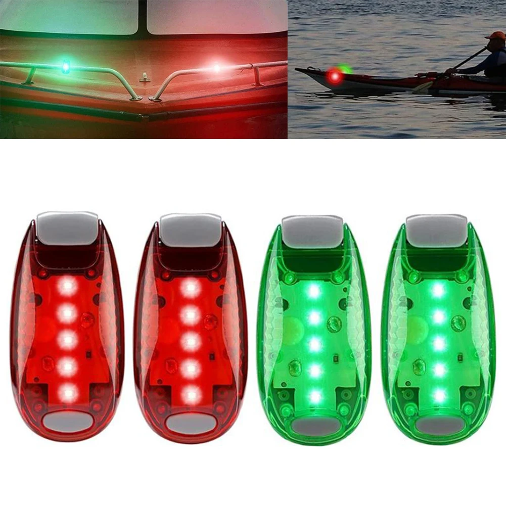 2/4 pezzi luci a LED di navigazione per barche rosso verde indicatore laterale lampada di segnalazione luci di poppa per barche marine pontone bici