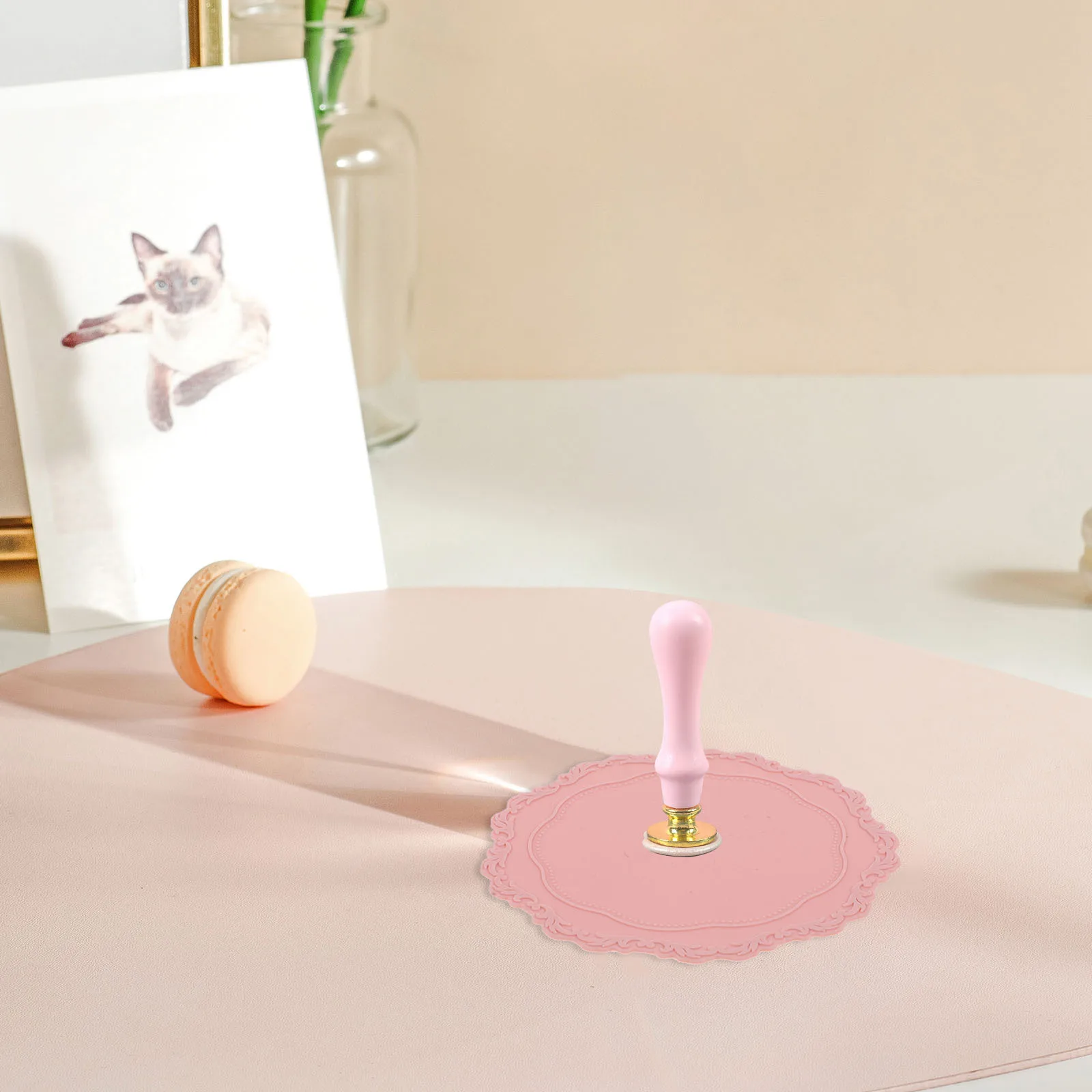 2개 프리미엄 실리콘 왁스 씰 패드 내열성 논스틱 탈형 매끄러운 표면 음료 컵 코스터 선물