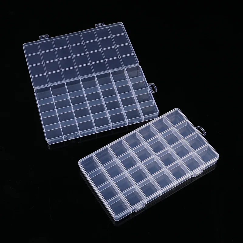 

6-28 Grid With Slot Beaded Anti-string Grid Plastic Storage Box Jewelry Classification Parts Division Box Jewelry Box Organizer