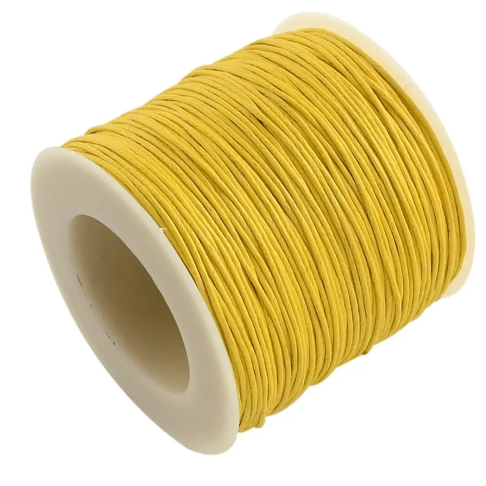 New 1mm 100Yards Waxed Thread Cord Polyester DIY Wax Coated Strings Round Korean Braided Rope Jewelry Findings