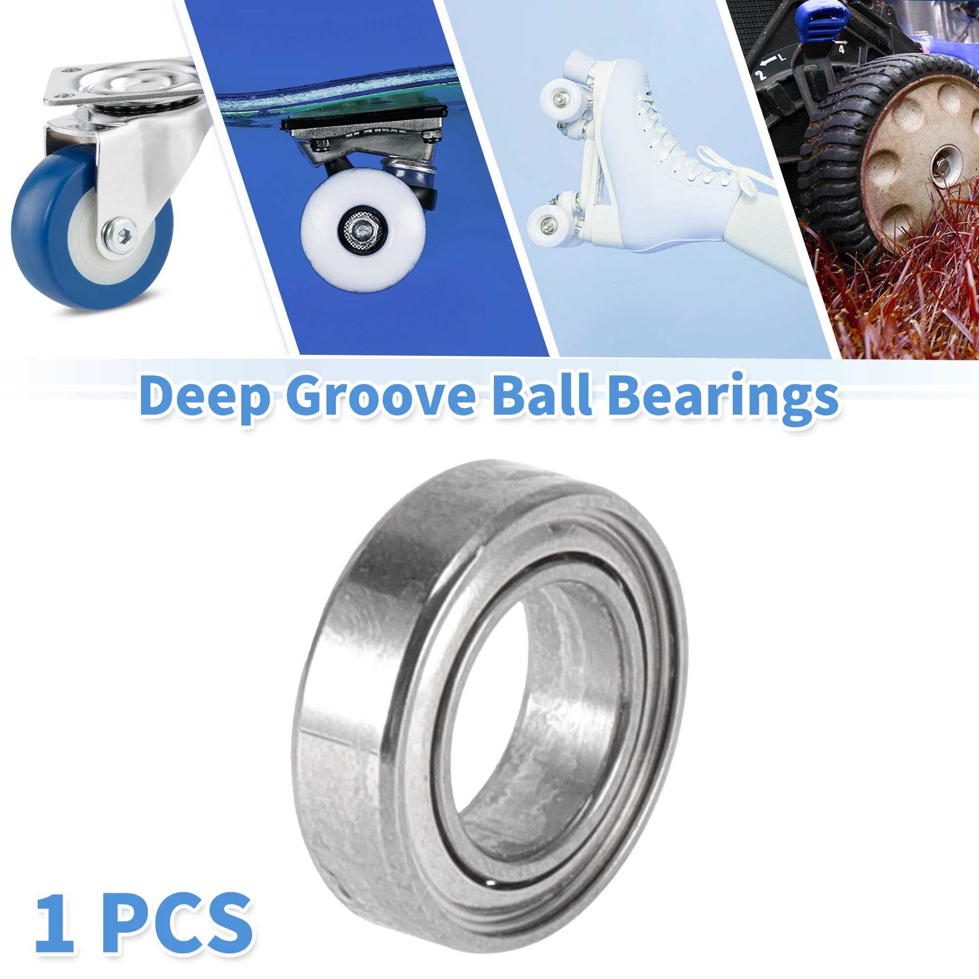 Motoforti 740 Deep Groove Ball Bearings Lubricated Bearings Open Type 4x7x2mm Silver Tone