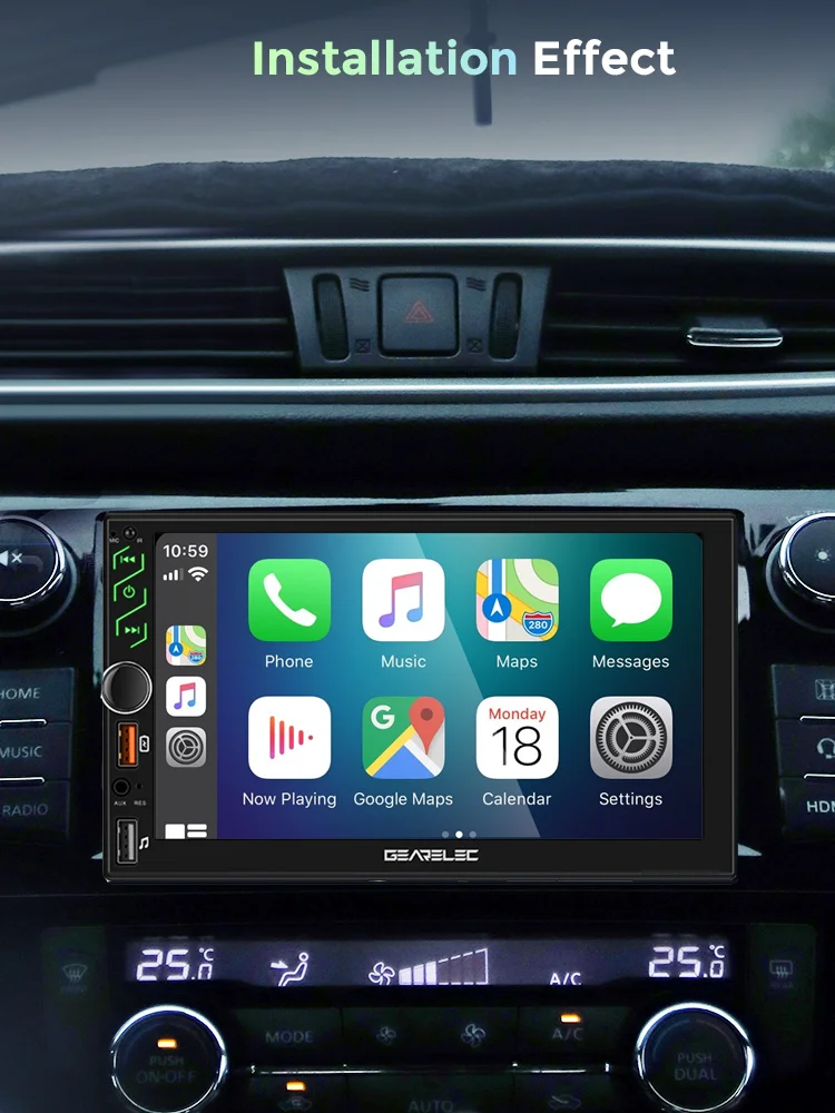 7 Inch Autoradio 2 Din Android 13 Carplay Android Auto Universele Auto Multimedia Speler Autoradio HD Touchscreen FM Bluetooth - afbeelding 2