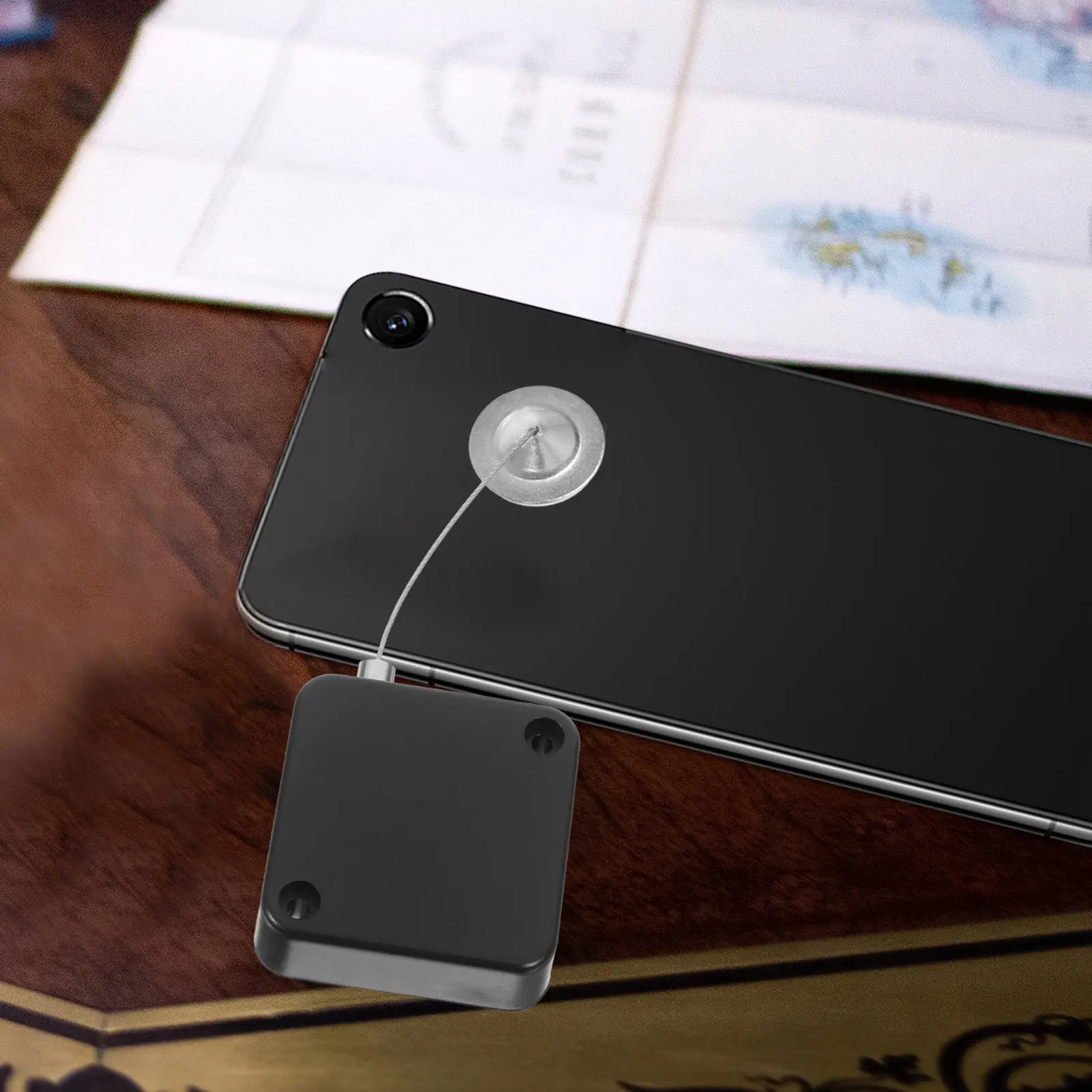 

1Set Anti Theft Steel Wire Holder Retractable Cable Box Automatic Stainless Safety Lock for Laptop Telescopic Wire Case