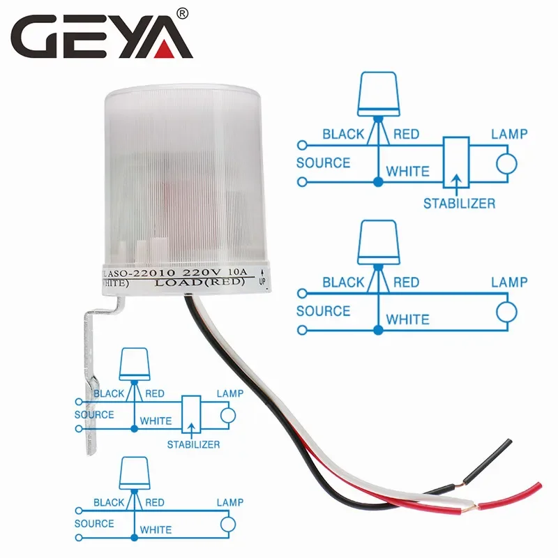 GEYA-interruptor automático de luz diurna, CONTROL de alumbrado público eléctrico, 10A, 16A, 30A, 220VAC