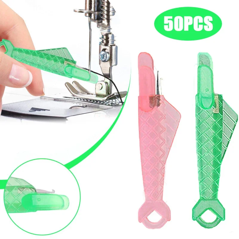 50PCS Automatic Threading Machine Coil Type Fish DIY Simple Threading Machine Sewing Machine Needle Fast Mini Threader