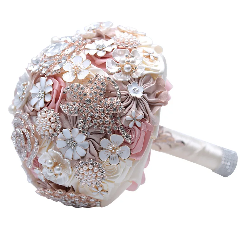 korean-bridal-wedding-bouquet-simulation-handmade-fabric-ribbon-rose-wedding-bouquet
