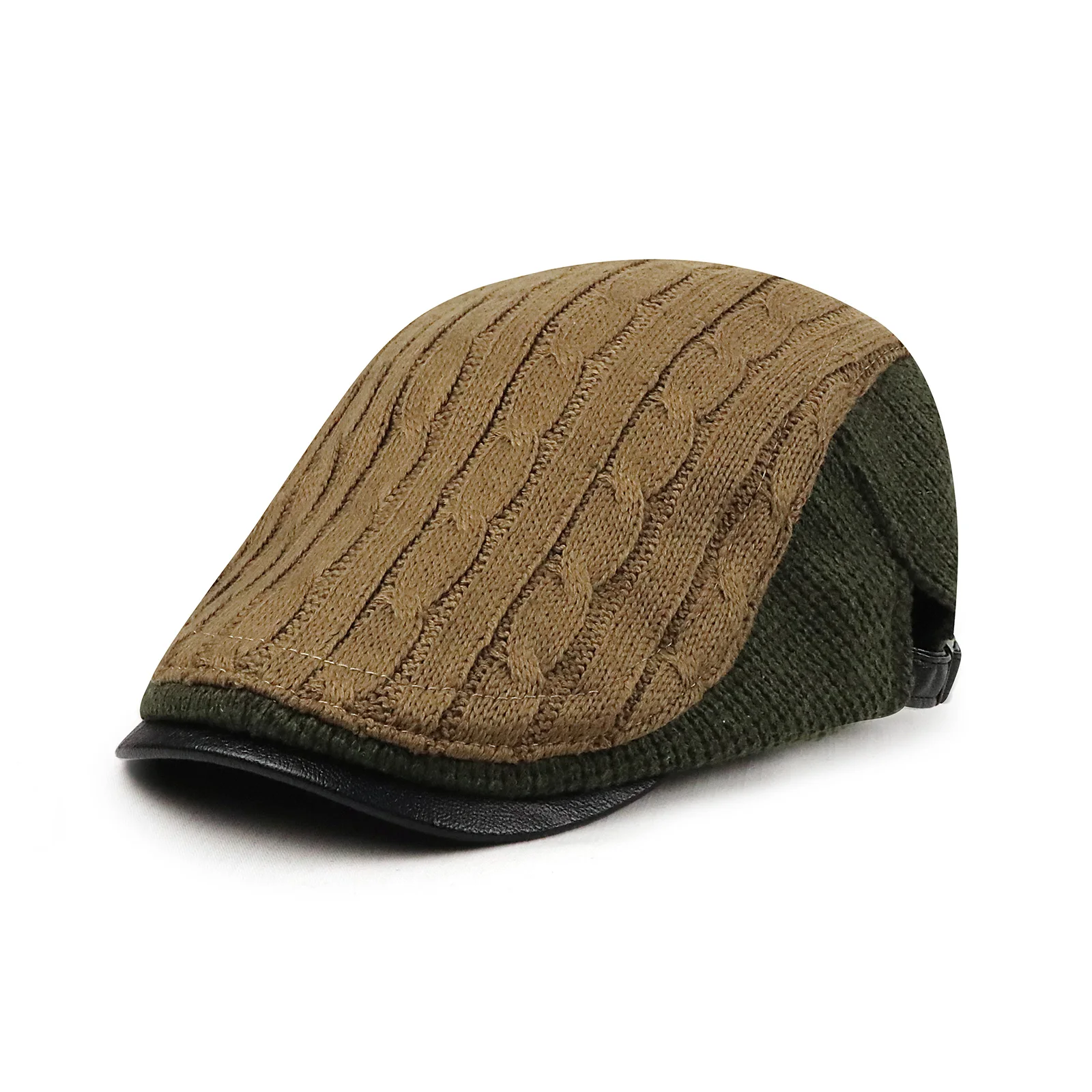 Autumn Winter Beret Hats for Men Dad Ivy Cap Women Visors Thicken Wool Warmer Knitted Cap Casual Crochet Hat Forward Cap 2