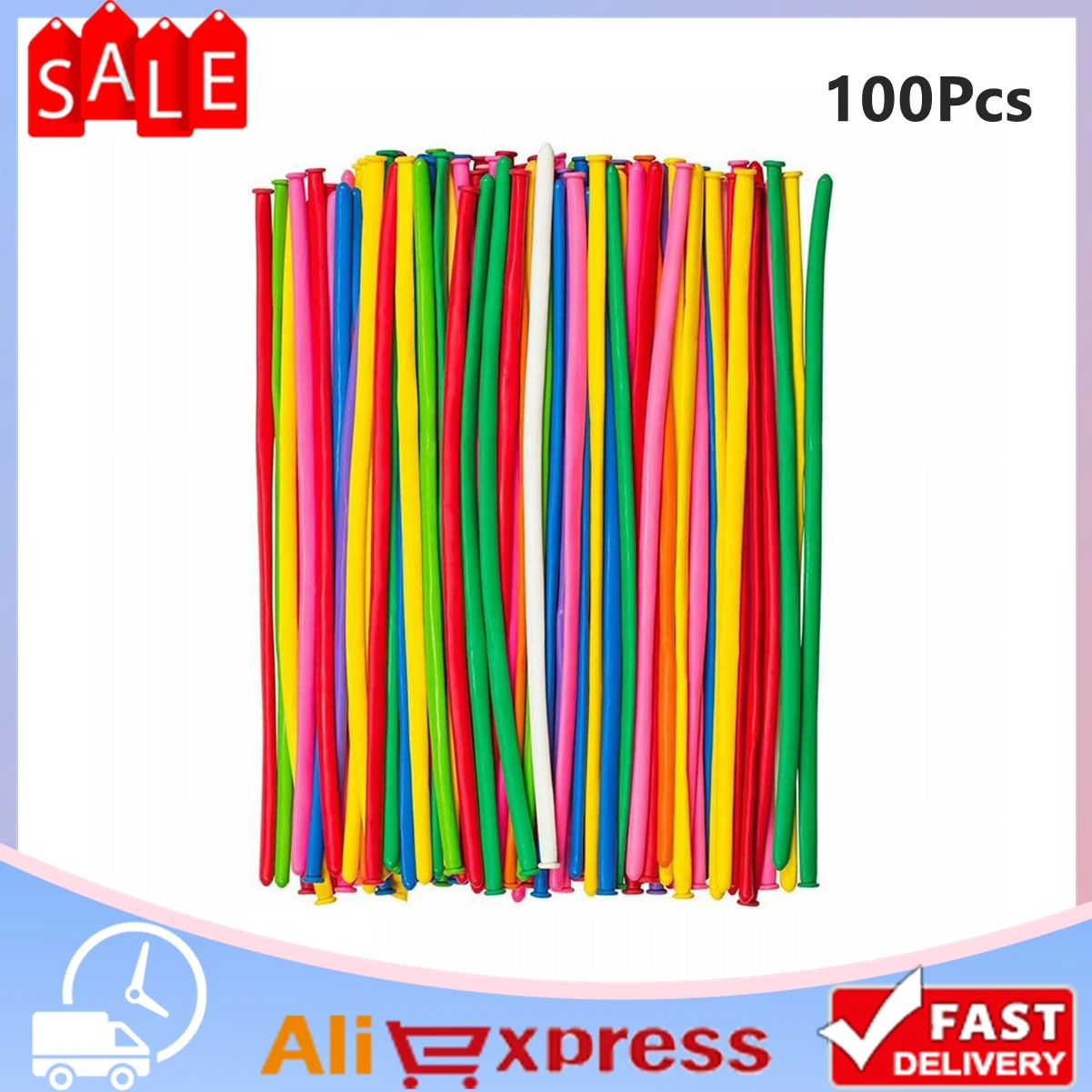 100Pcs Long Balloon 260Q Latex Long Balloons Color Elastic Kids Boys Girls Birthday Gifts Ceremony Decorations Children DIY Toy