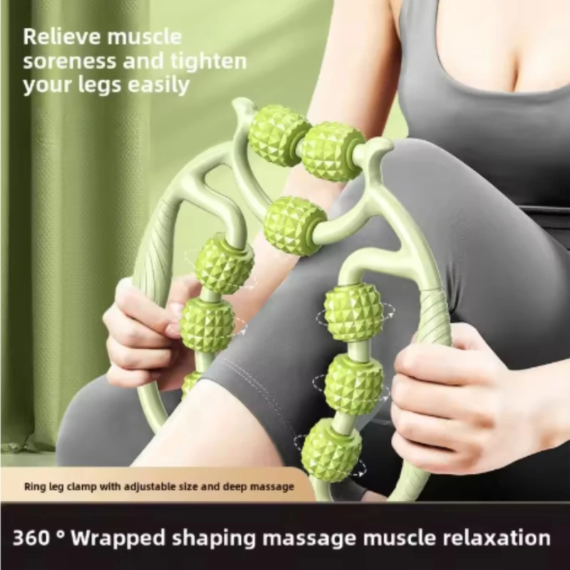 

Circular Yoga Legs Roller Clamp Fitness Massage 9 Rollers Leg Arm Massager Muscle Relaxation Portable Fitness Equipment