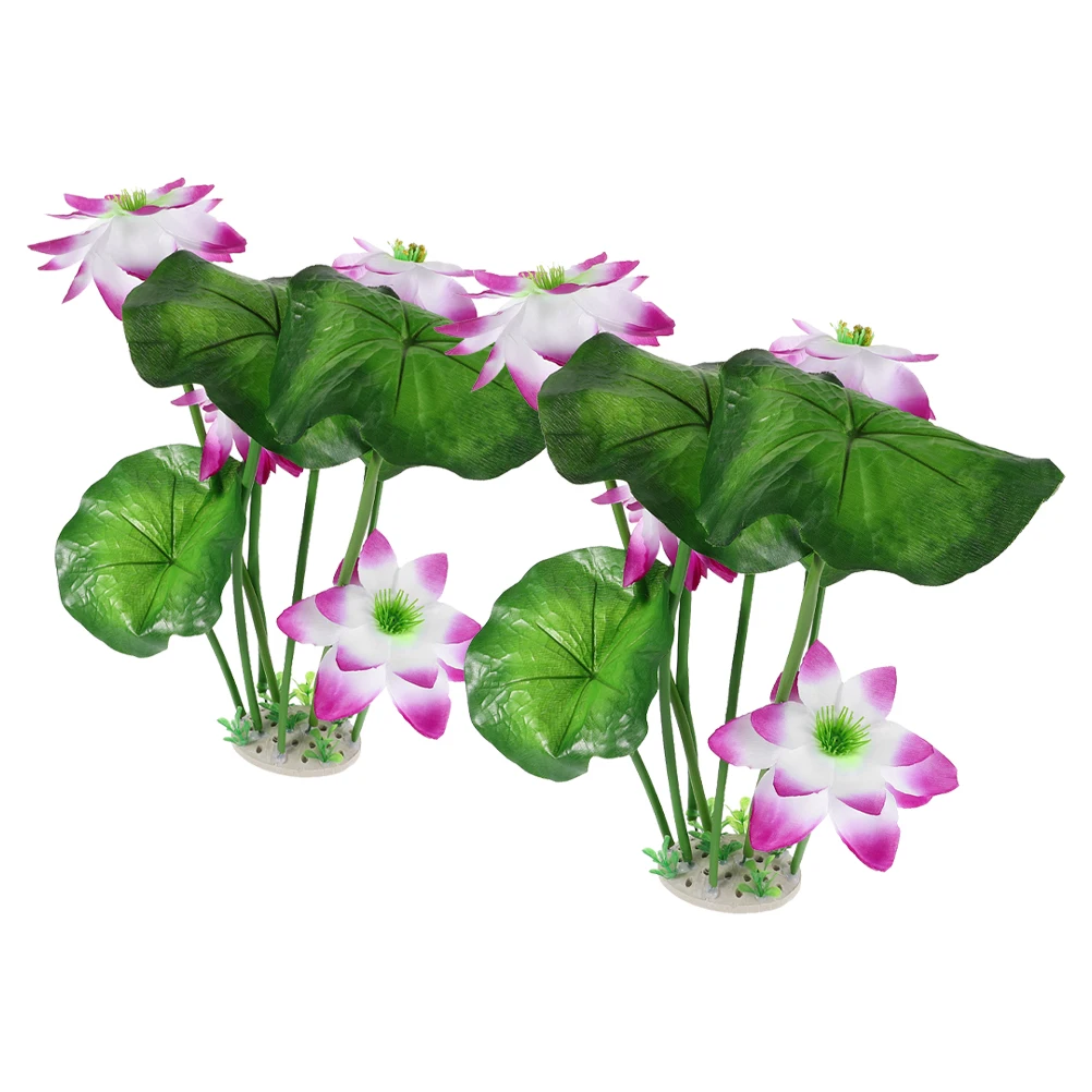 

2Pcs Artificial Aquarium Plants Plastic Fish Tank Decorations Realistic Leaves Water Grass Home Aquarium Fake Plants