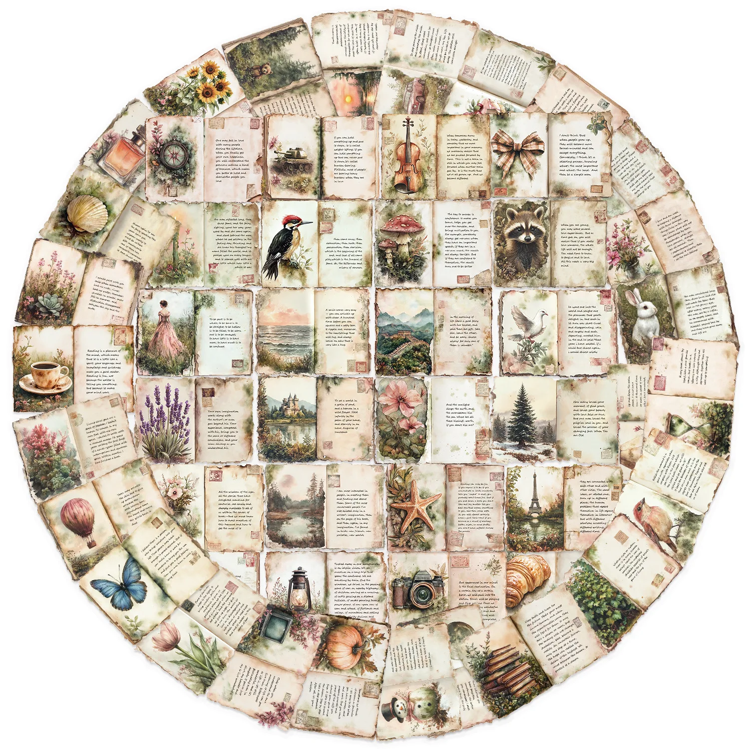 10/50PCS Vintage Aquarell Tagebuch Graffiti Aufkleber für Telefon Flasche Sammelalbum Reisetasche DIY Ästhetische Aufkleber Kreative Geschenke