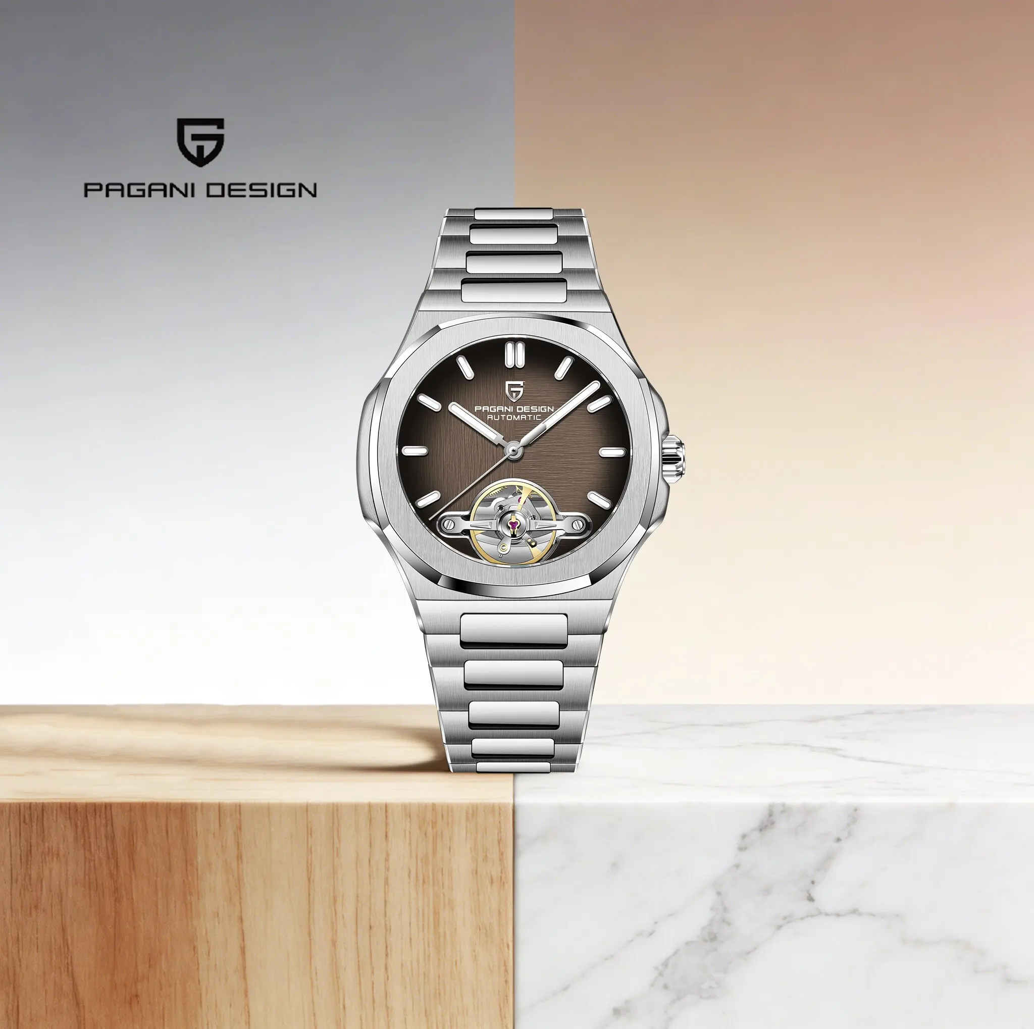 

Новые городские мужские автоматические механические часы PAGANI DESIGN Elite из нержавеющей стали с турбийоном, водонепроницаемые до 50 м, светящиеся, для работы