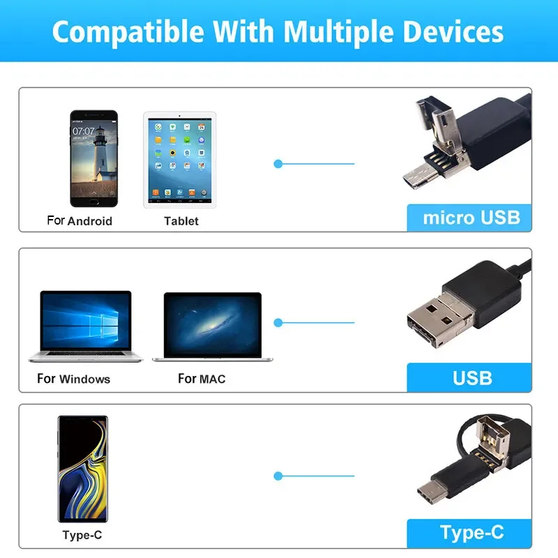 OEM 12MP 4K autofocus endoscope USB camera module, digital microphone LED light Industrial grade waterproof pipe housing for ind