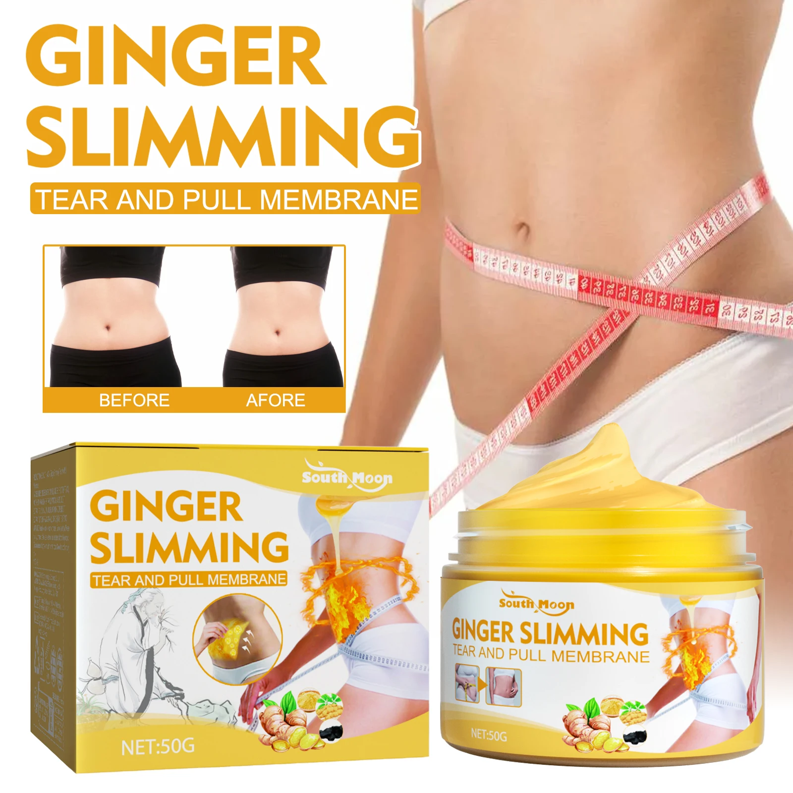 South Moon Shaping Body Cream Anti-cellulite Chin Firming Ginger Slim Gel Weight Lose Fat Burning Slimming Hot Fat Burning Cream
