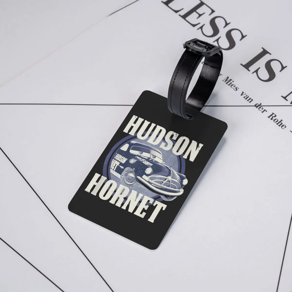 Hudson Hornet-Porte-étiquette de bagage pour femme, porte-étiquette McQueen, adresse d'identification de bagage de voiture, cadeau d'étiquette de bagage, pluie de voyage