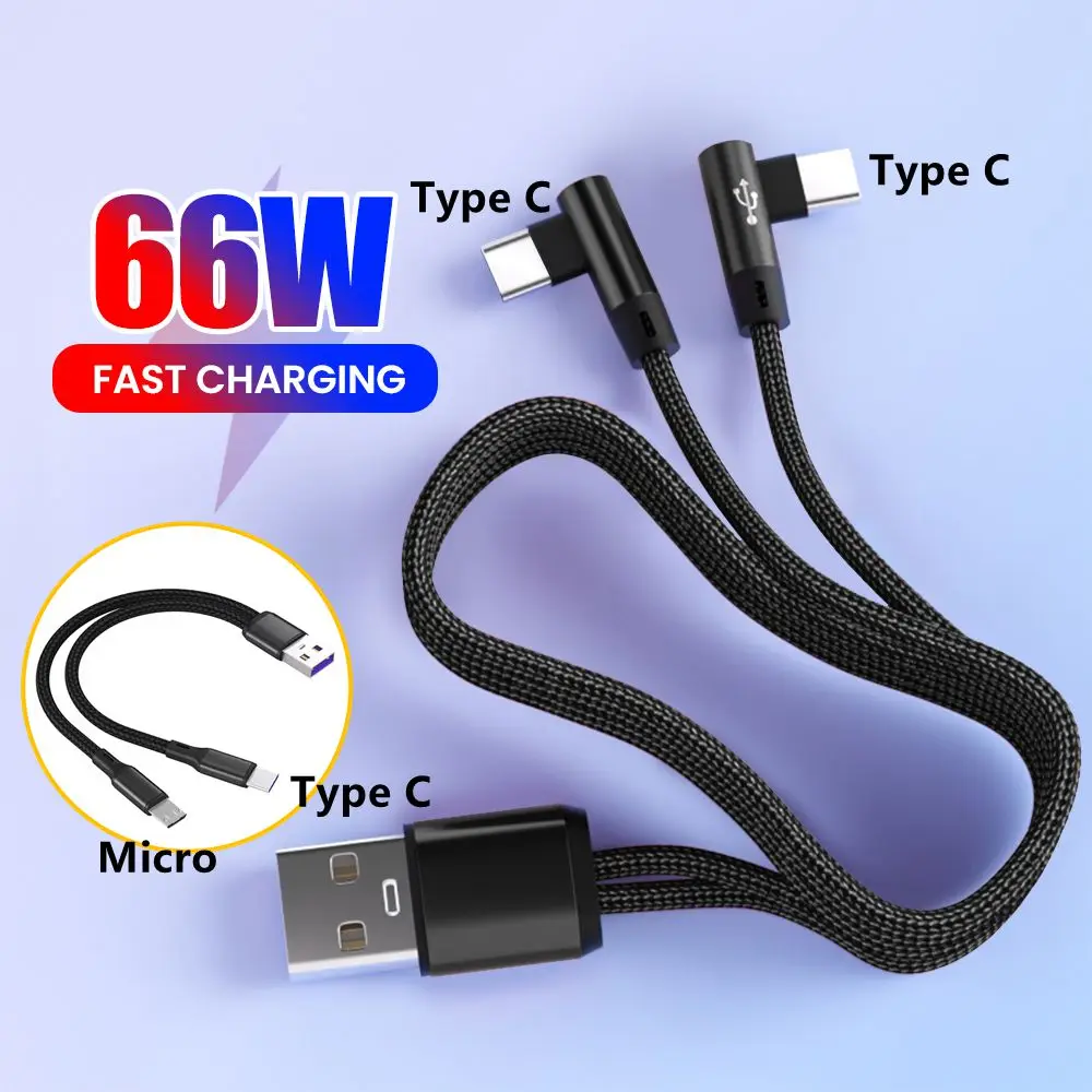 

2-в-1 Кабель для передачи данных типа C Micro Кабель для быстрой зарядки Y-разветвитель 3A Кабель для быстрой зарядки для Samsung Huawei Xiaomi Проводные шнуры