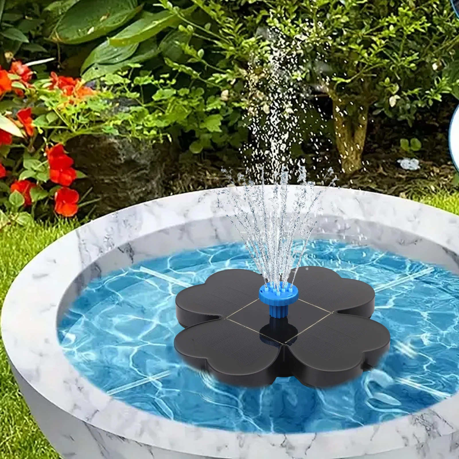 

Украшение сада, как показано плавающий фонтан, 8 сменных насадок, встроенная система фильтра, садовая эстетика
