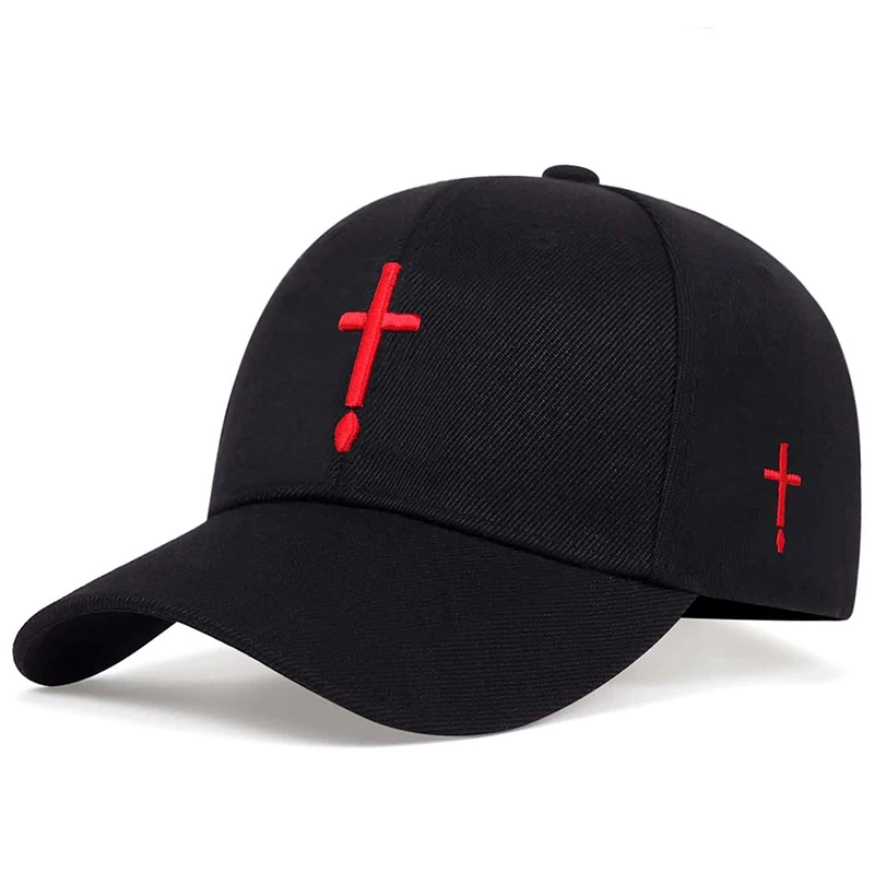Unisex Einfache Baseballkappen mit Kreuz- und Wassertropfen-Stickerei für Frühling und Herbst, Verstellbare Freizeitmütze, Sonnenschutzhut – Detail 6