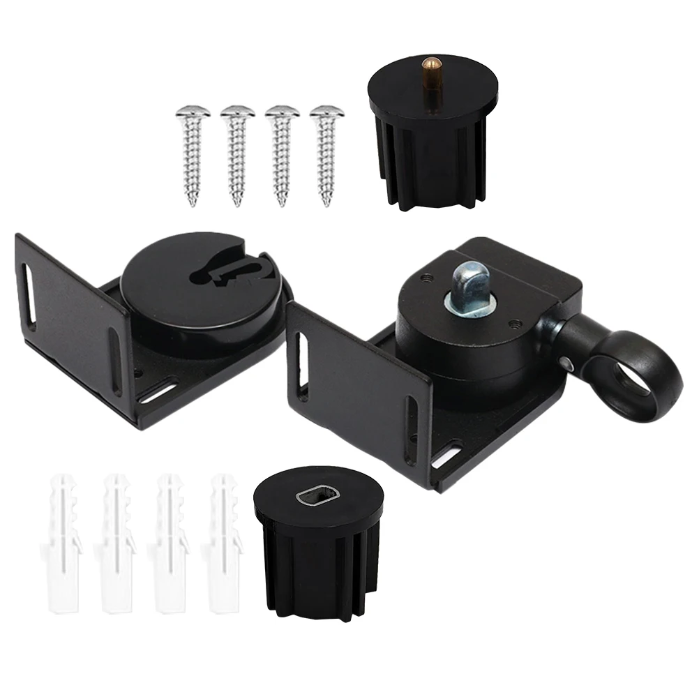 

Outdoor Black Roller Shades Bracket Windproof Curtain Head End Cap Manual Lift Fixed Mount Bracket for Roller Blinds