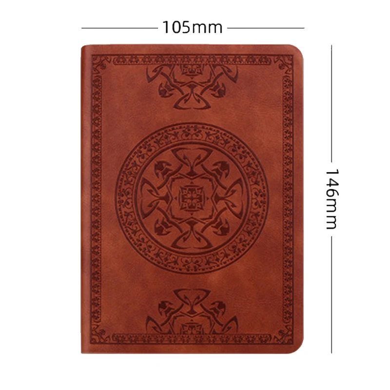 New Vintage Pattern Leather Cover Portable Notebook A6 Diary Notebook Student Supplies Office Gift