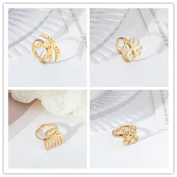 XUNYUE Ankh African Symbol Charms Ring Berbers Symbol Stainless Steel Personalized Logo Adinkra Gye Nyame Ethnic Amulet Gift