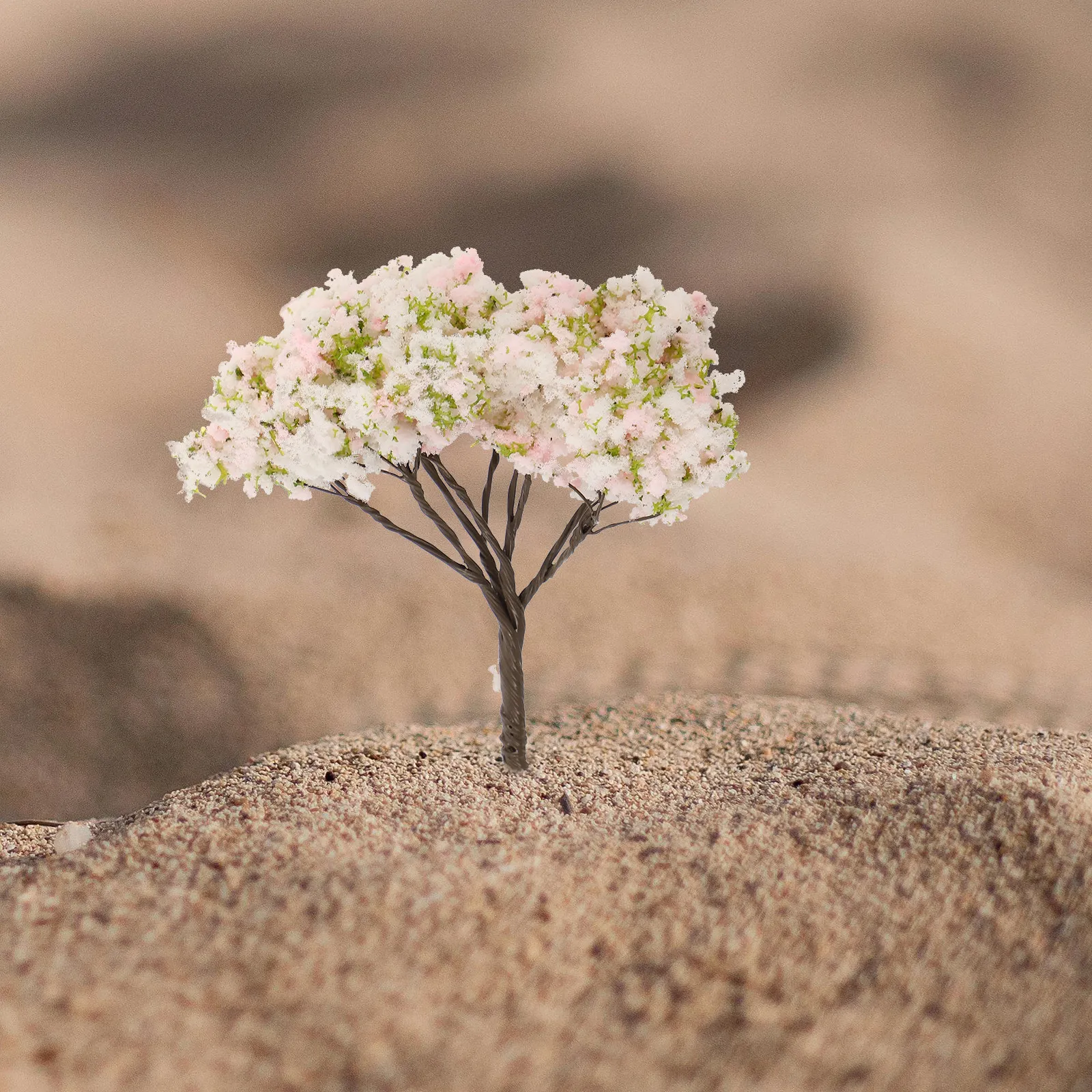 

10Pcs Mini Artificial Cherry Blossom Trees Landscape Ornaments for Sand Table Crafting Garden Decoration Miniature Tree Flowers